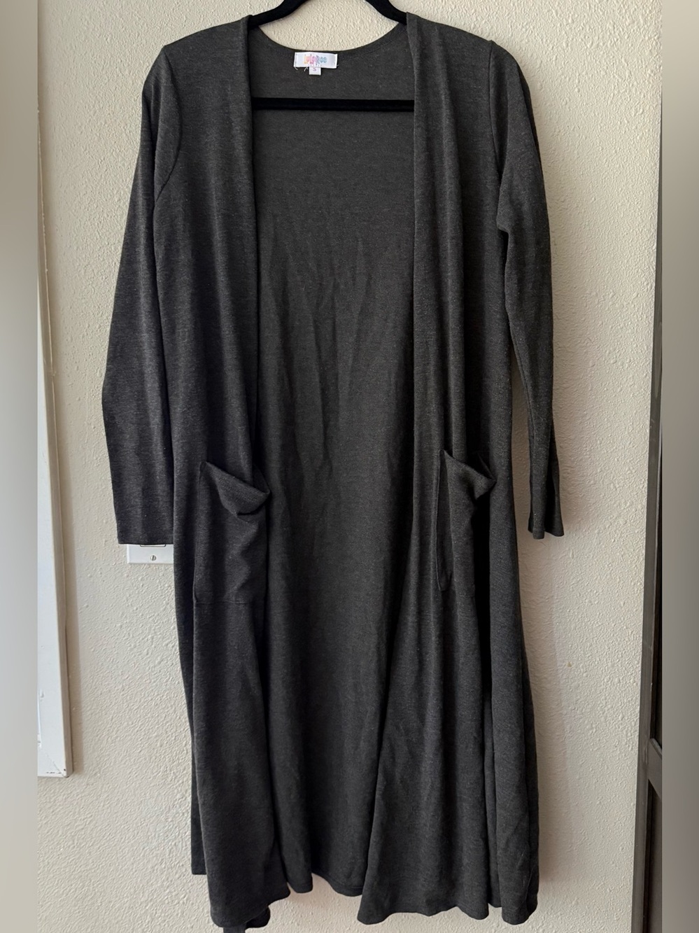 Lularoe dark grey Sarah Long Sleeve Cardigan with Pockets Women's -Size small